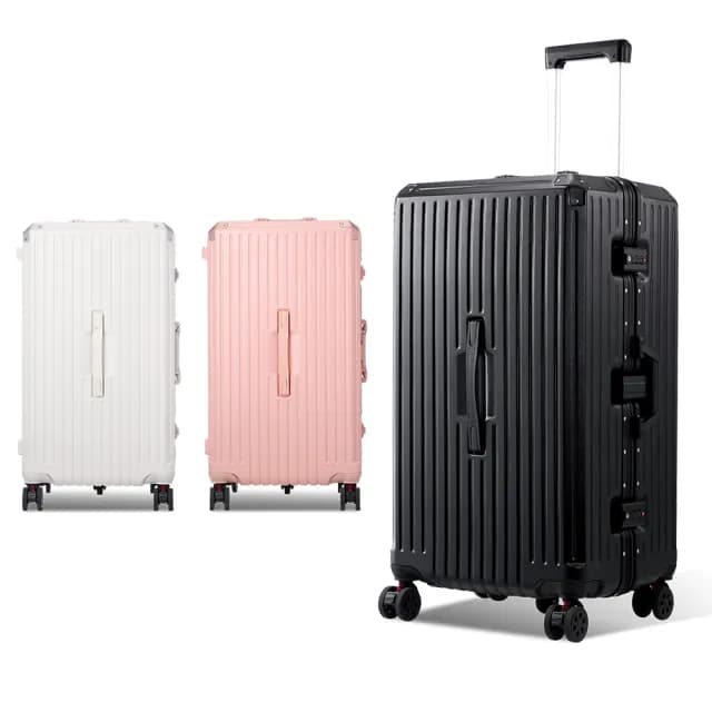 【輝葉良品】箱神/28吋鋁框行李箱 胖胖箱 HYG-R01-28 雙11(防爆/耐刮/可煞車靜音輪/摺疊杯架)