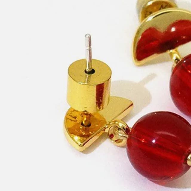 【KT DADA】情人節禮物 七夕 中式耳環 過年耳環 百搭飾品 開運招財 石榴石耳環 小眾設計 個性耳環 禮物 耳