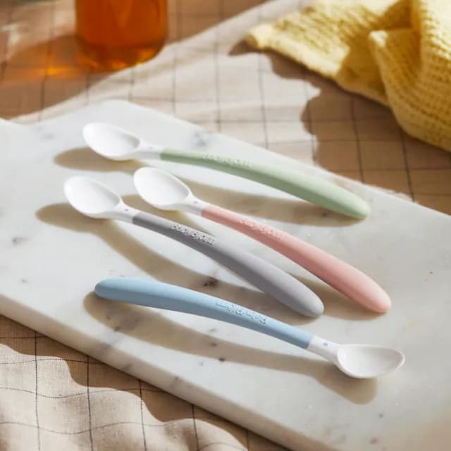 【BABYBJORN 奇哥】副食品湯匙2入組/兒童餐匙/兒童餐具/學習餐具(四色任選)