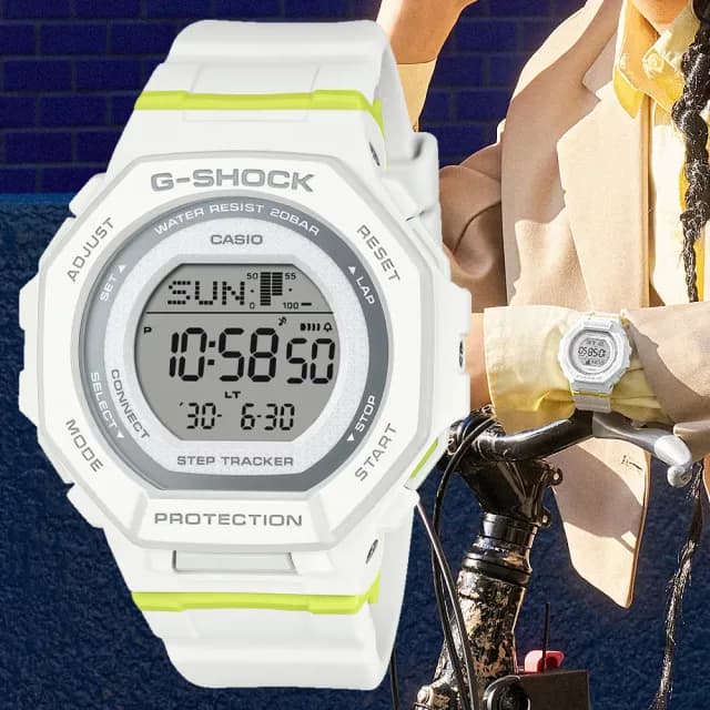 【CASIO 卡西歐】G-SHOCK WOMEN 藍牙連線 計步運動腕錶 七夕 情人節 送禮 推薦(GMD-B300SC-7)