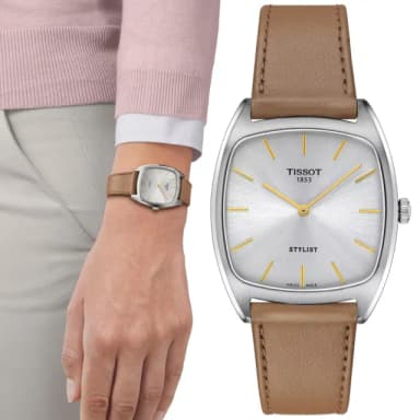 【TISSOT 天梭 官方授權】STYLIST系列 方形復古 石英腕錶 母親節 禮物 推薦(T1599091603100)