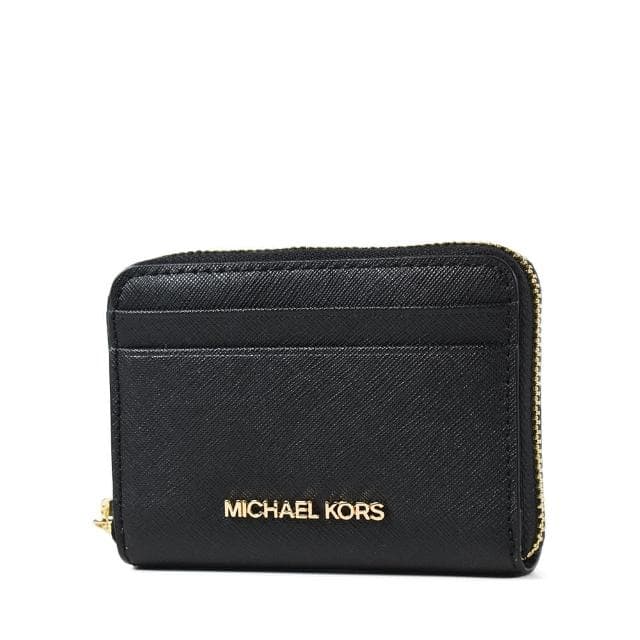 【Michael Kors】防刮皮革拉鍊零錢包/卡包-黑色