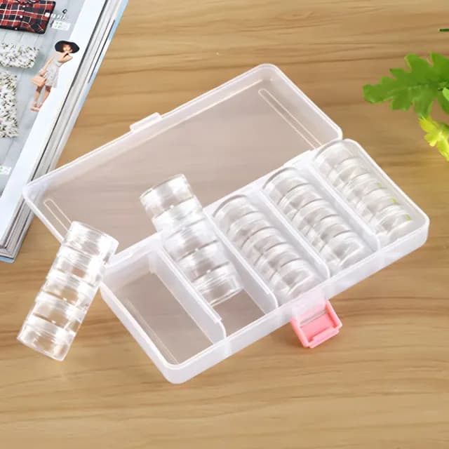 【井然有序】精工大容量小物透明分裝盒組(25格 自由組裝 保養品 飾品 密封藥盒 分裝罐 乳霜 整理盒)