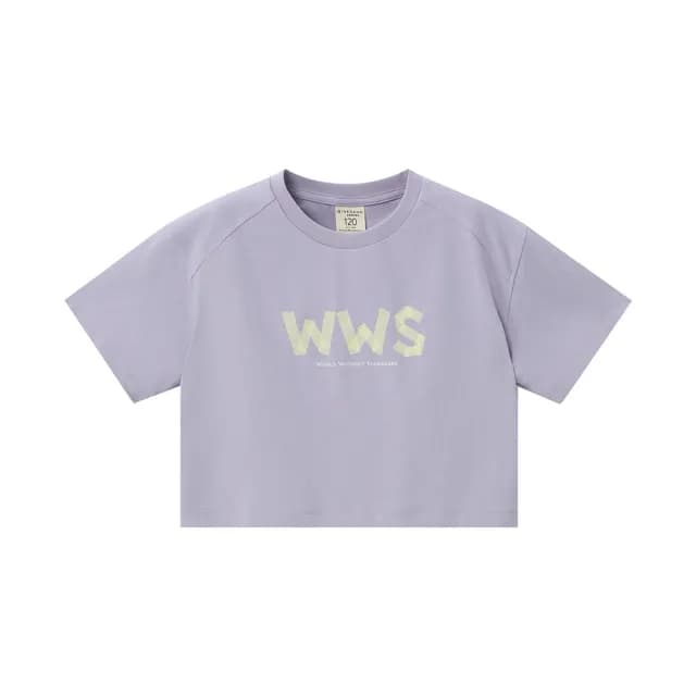 【GIORDANO 佐丹奴】童裝WWS印花短袖上衣(34 藤花紫)
