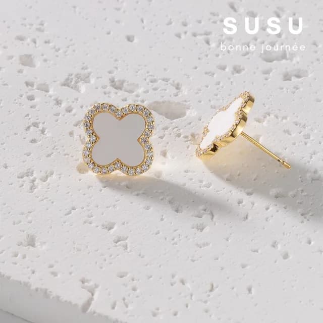 【SU SU】幸運草耳環(925純銀 四葉草 耳環 項鍊 手鍊 穿搭 百搭 時尚 送禮 防過敏 飾品)