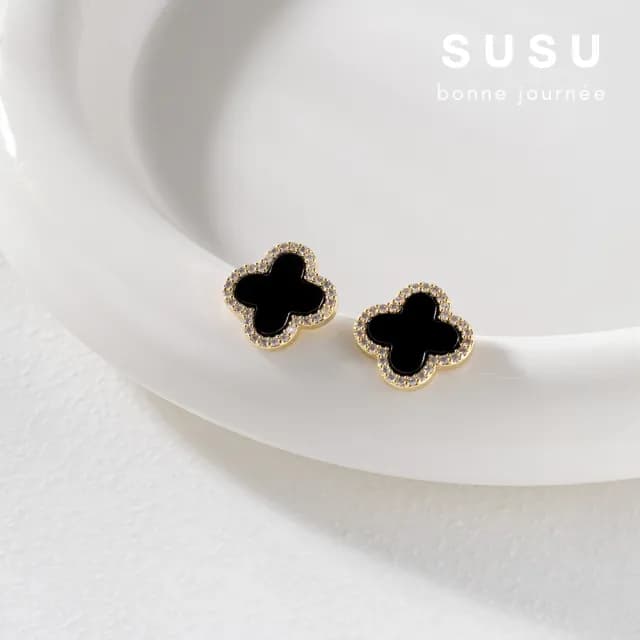 【SU SU】幸運草耳環(925純銀 四葉草 耳環 項鍊 手鍊 穿搭 百搭 時尚 送禮 防過敏 飾品)