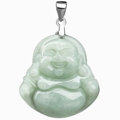 【Penny珮妮】緬甸A貨翡翠彌勒佛公S925銀項鍊(母親節 送女友 交換禮物  生日禮 情人節 尾牙 新年 結婚)
