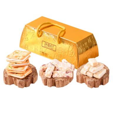 【JABA】聚財金磚禮盒×4盒_口味任選(餅乾_禮盒_開工_拜天公_送禮_零食_糖果)