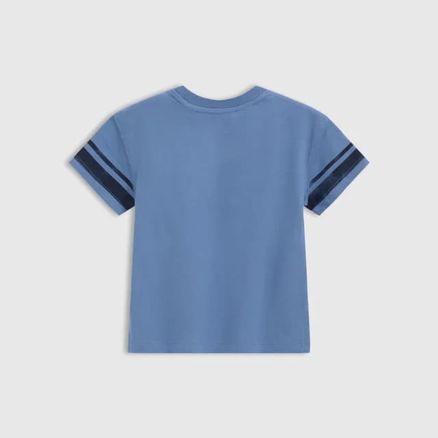 【GAP】男幼童裝 Logo純棉印花圓領短袖T恤-藍色(738280)