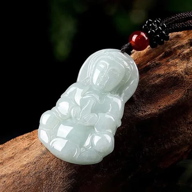 【Penny珮妮】緬甸A貨翡翠觀音吊墜毛衣鍊項鍊(母親節 父親節 交換禮物  生日禮 情人節 尾牙 新年 結婚)