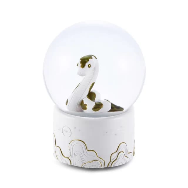 【JARLL 讚爾藝術】蛇來運轉 自轉 水晶球音樂盒(喬遷禮物)