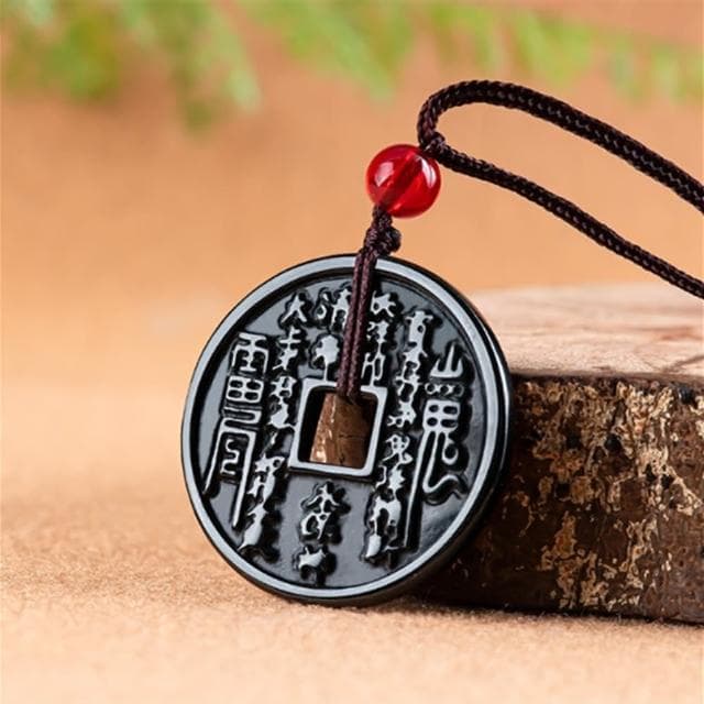 【Penny珮妮】A貨翡翠墨玉山鬼花錢小尺寸吊墜項鍊(母親節 父親節 交換禮物  生日 情人節 尾牙 新年)