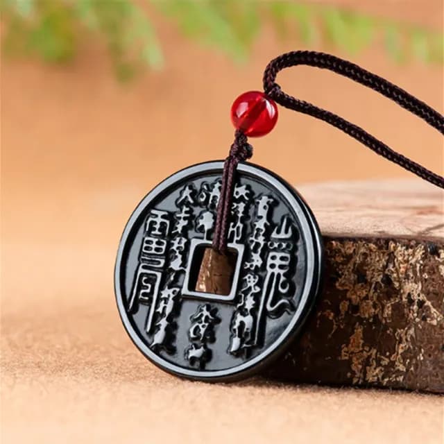 【Penny珮妮】A貨翡翠墨玉山鬼花錢小尺寸吊墜項鍊(母親節 父親節 交換禮物  生日 情人節 尾牙 新年)
