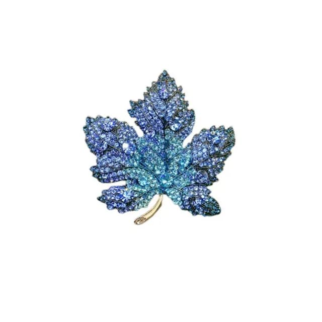【Penny珮妮】歐美奢華藍色楓葉胸針別針吊墜兩用(母親節 交換禮物  生日禮物 情人節 尾牙 新年 送女友)