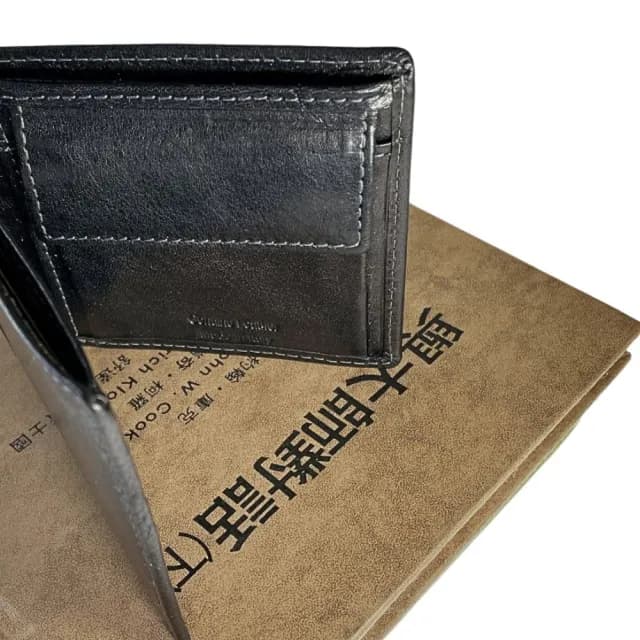 【iTa.a】100%義大利Tuscany製。100%頭層植鞣牛革(內翻袋∕卡片層男用皮夾-拉不拉多黑)