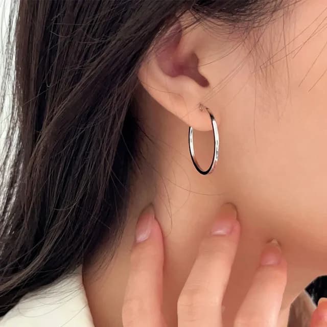 【MoonDy】耳環 女生耳環 飾品 純銀耳環 耳圈 大圓圈耳環 大耳環 耳夾 大圈耳環 耳墜 耳飾