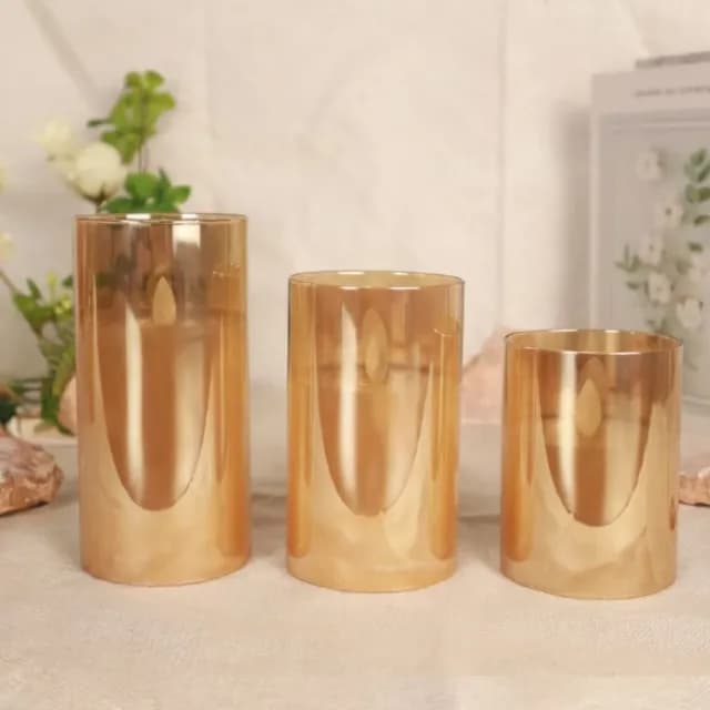 【仿真火苗】浪漫LED電子火光搖曳蠟燭-3件套組(無火無煙 小夜燈 氣氛燈 神明 佛燈 神桌燈 公媽 交換禮物)