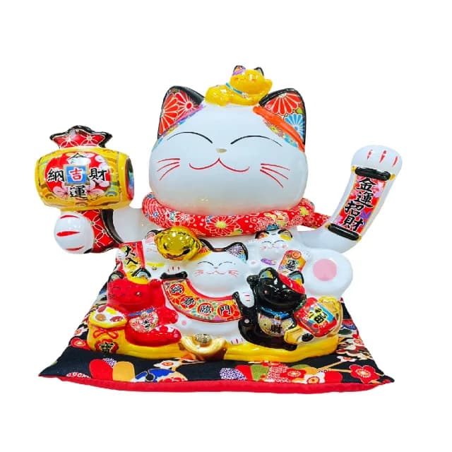 【waim life 暖暖生活】金運招財 富貴臨門 搖手招財貓(高32CM 招財貓 招財擺飾 開業禮物)