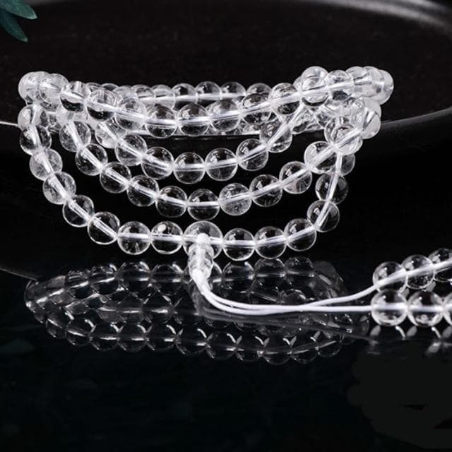 【Penny珮妮】7A級白水晶108顆佛珠項鍊手鍊6mm(母親節 送女友 交換禮物 生日禮 情人節 尾牙 新年 男友)