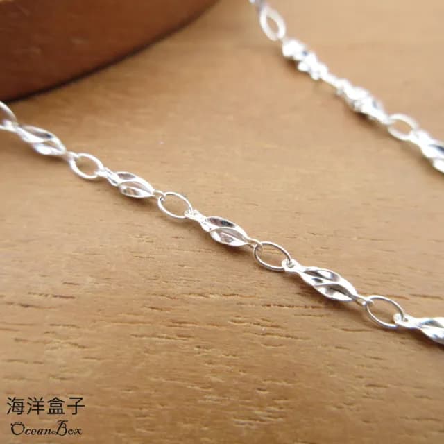 【海洋盒子】45cm。輕巧立體旋轉設計S999足銀純銀項鍊(女用項鍊)