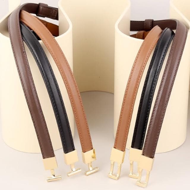 【MoonDy】皮帶 細腰帶 真皮皮帶 收腰皮帶 皮帶女 細皮帶 牛皮腰帶 腰鏈 腰繩 生日禮物 大衣腰帶 復古腰帶