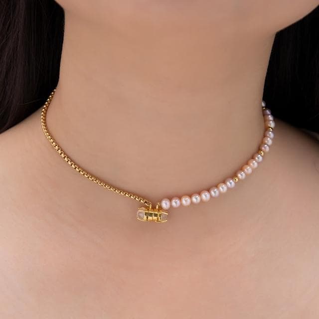 【Olivia Yao Jewellery】粉珍珠 磁吸雙層手鍊/短鍊/項鍊(Relationship Collection)