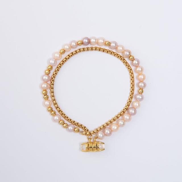【Olivia Yao Jewellery】粉珍珠 磁吸雙層手鍊/短鍊/項鍊(Relationship Collection)