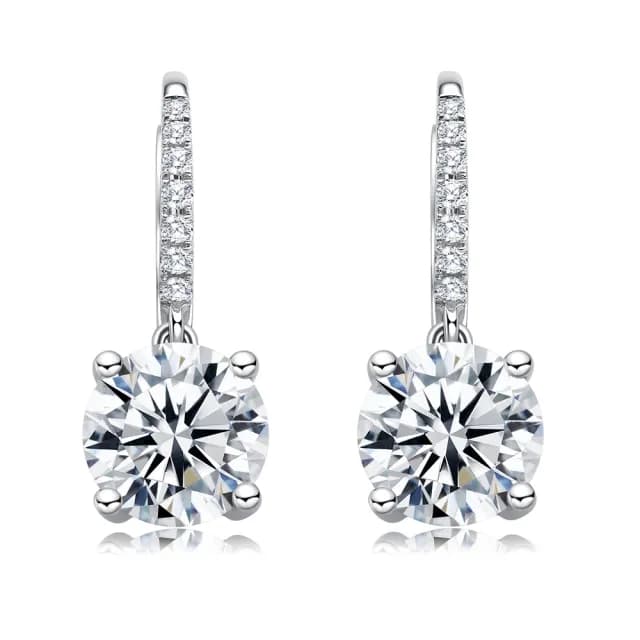 【鉅曜】GIA 3克拉鑽石耳環 18K金 四爪耳扣 經典垂墜 總重 6克拉(培育鑽石)