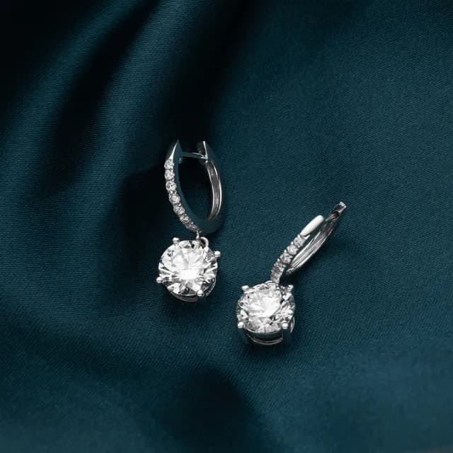 【鉅曜】GIA 3克拉鑽石耳環 18K金 四爪耳扣 經典垂墜 總重 6克拉(培育鑽石)