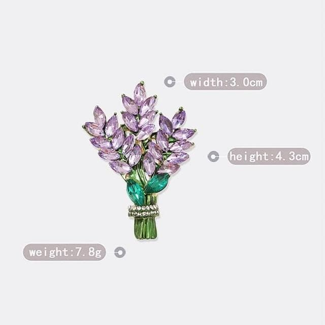 【Penny珮妮】韓版薰衣草鑲鑽胸針別針(母親節禮物 送女友 交換禮物  生日物物 情人節 尾牙 新年 結婚)