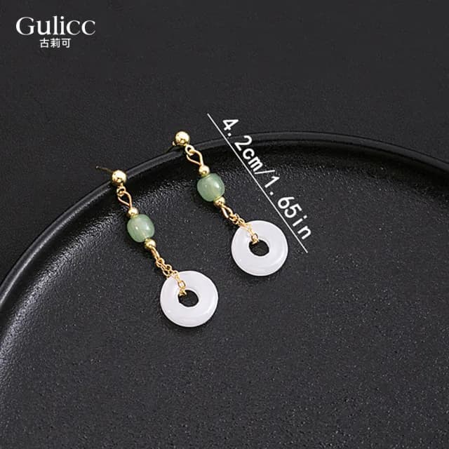 【Golicc】耳環 優雅圓形玉環(七夕 情人節 生日 飾品 耳釘 耳飾 耳墜 禮物)