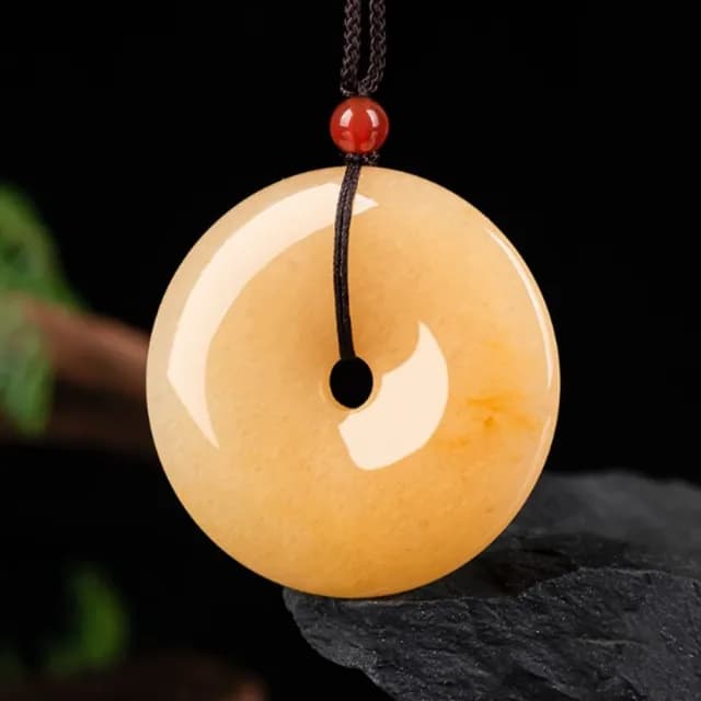 【Penny珮妮】金絲玉大平安扣吊墜項鍊毛衣鍊(母親節 父親節 送男友 交換禮物 生日 情人節 尾牙 新年)