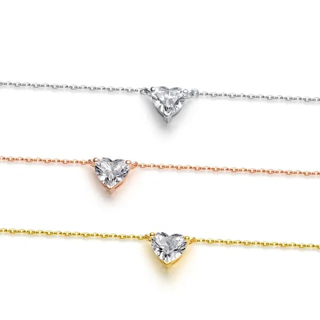 【鉅曜】IGI 50分 愛心鑽石項鍊 三色任選-送10分 鑽石手鍊 禮盒(培育鑽石 K金)