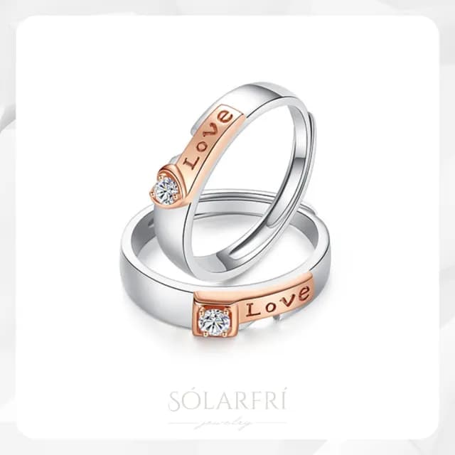【SOLARFRi】浪漫閃耀對戒指｜可調整戒圍大小附品牌禮盒(女友老婆情人生日求婚紀念日禮物)