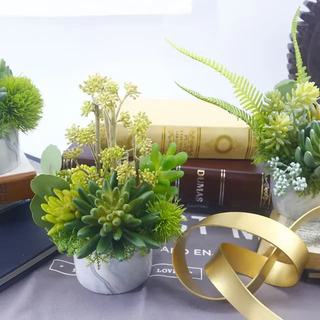 【HUGO DECO 榆果傢飾】果實枝多肉組合香氛植物(擬真植物/人造盆栽/綠化/佈置/禮物)