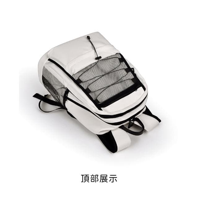 【好背客howback】母親節禮物 時尚百搭休閒雙肩包/大容量收納後背包/學生書包(黑色/白色)