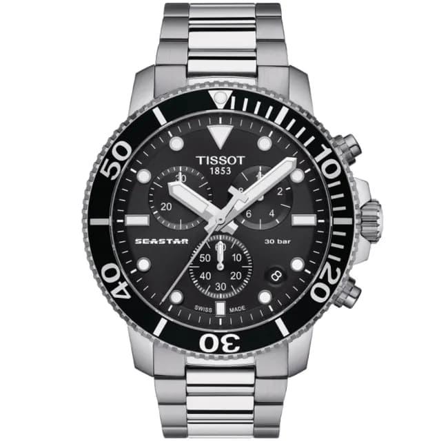 【TISSOT 天梭 官方授權】SEASTAR1000海星系列 潛水計時腕錶 父親節 禮物 送禮 推薦(T1204171105100)
