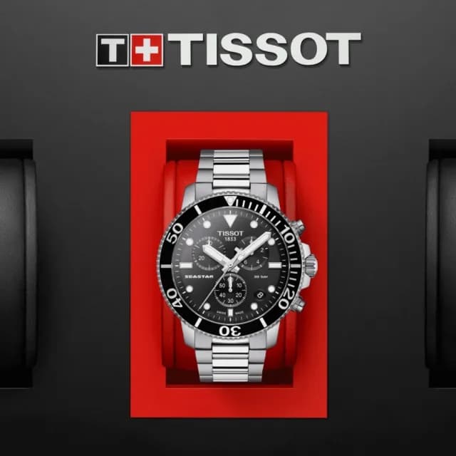 【TISSOT 天梭 官方授權】SEASTAR1000海星系列 潛水計時腕錶 父親節 禮物 送禮 推薦(T1204171105100)