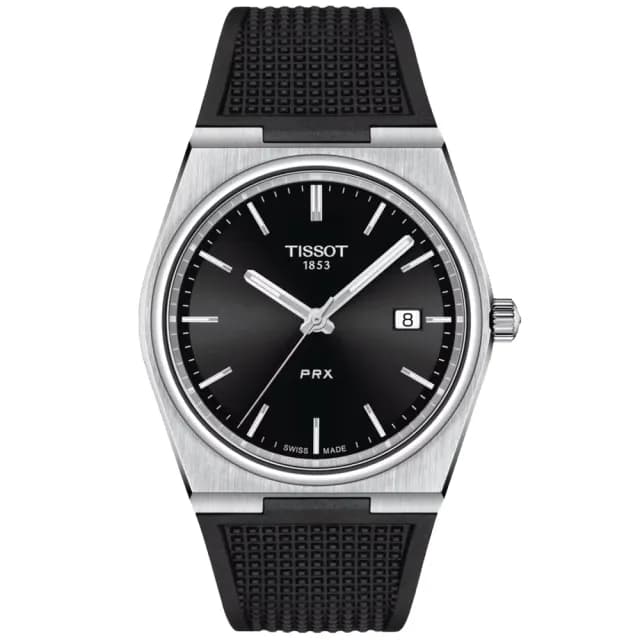 【TISSOT 天梭 官方授權】PRX系列 1970年代復刻 黑面 時尚腕錶 父親節 禮物 送禮 推薦(T1374101705100)