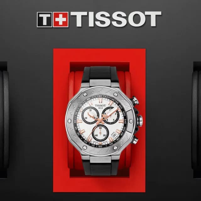 【TISSOT 天梭 官方授權】T-RACE 競速系列 熊貓 計時腕錶 畢業禮物 送禮 推薦(T1414171701100)