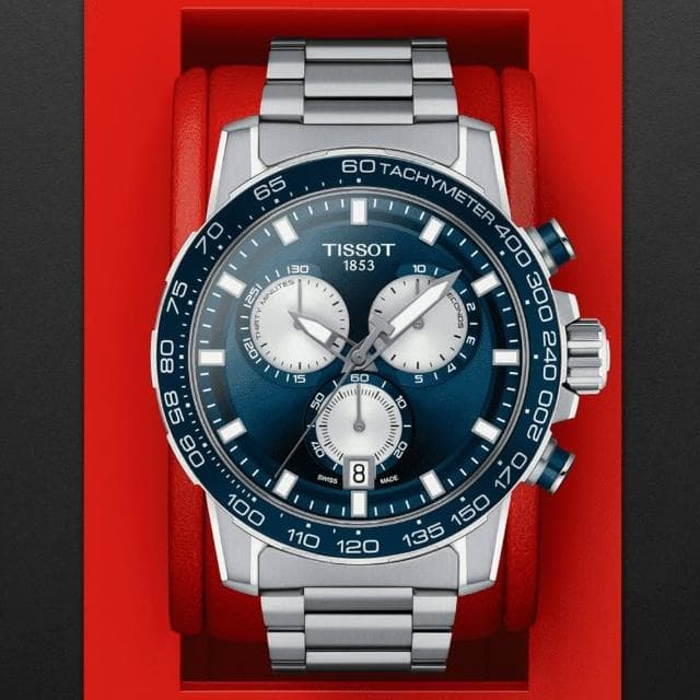 【TISSOT 天梭 官方授權】SUPERSPORT CHRONO 三眼計時腕錶 母親節 禮物 推薦(T1256171104100)
