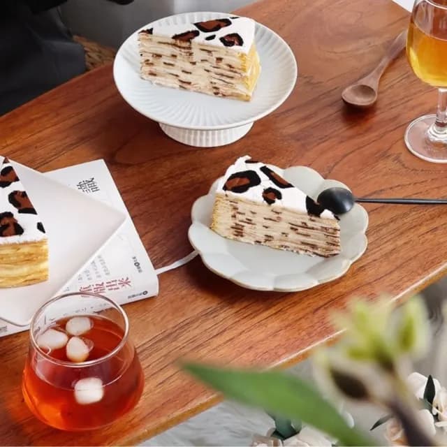 【狸小路手作烘焙】豹紋可可千層8吋1入(生日蛋糕；母親節；父親節；慶生；下午茶；點心；甜點；雙11)