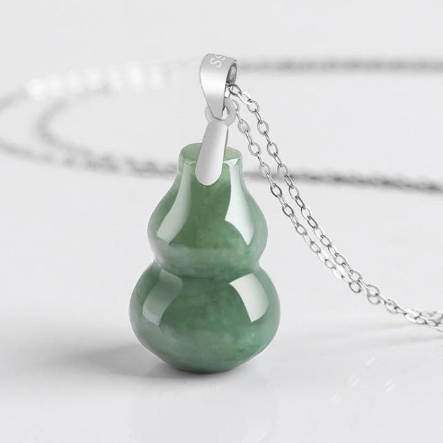 【MoonDy】項鍊 飾品 玉項鍊 翡翠項鍊 避邪項鍊 葫蘆吊墜 開運項鍊 純銀項鍊 玉石項鍊 銀項鍊 招財