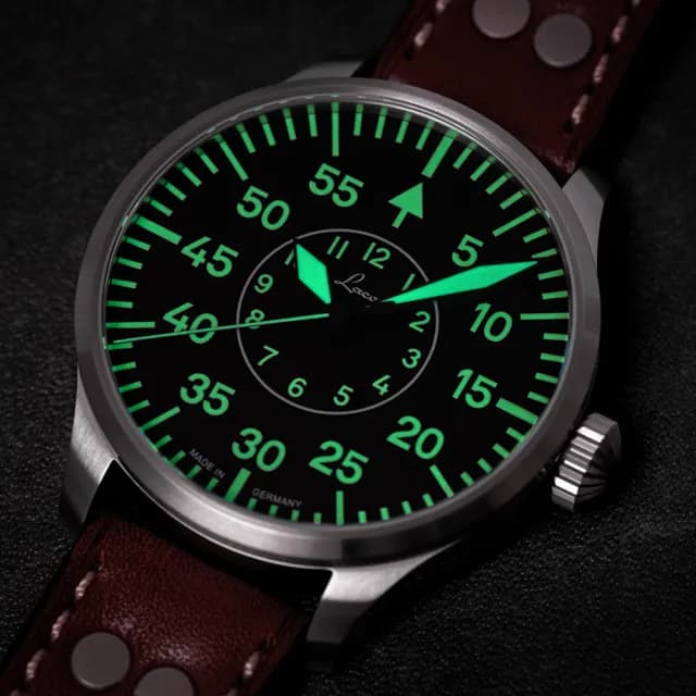 【Laco 朗坤】861990 德國空軍 飛行員手錶 BASIC AACHEN 軍事風格機械錶(機械錶 39mm)