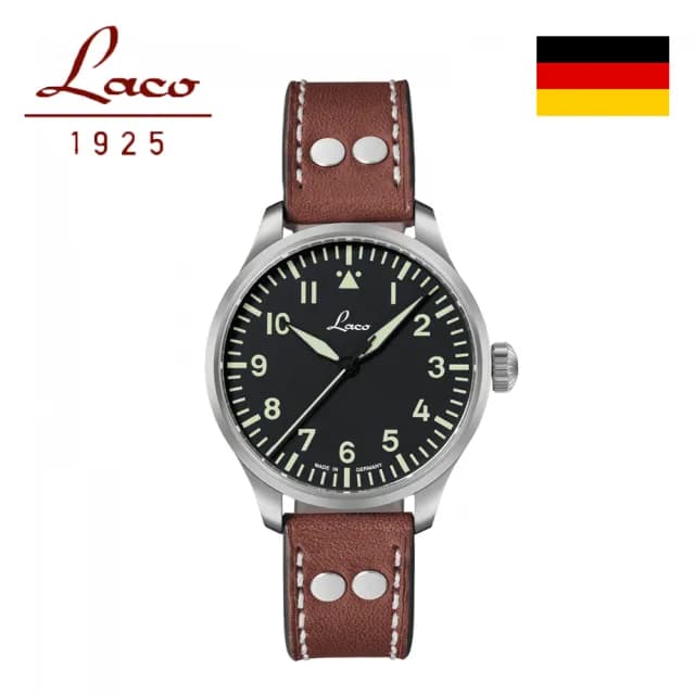 【Laco 朗坤】861988 飛行員機械腕錶 BASIC AUGSBURG 39mm