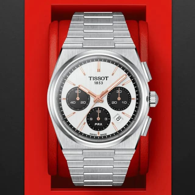 【TISSOT 天梭 官方授權】PRX系列 熊貓 1970年代復刻 機械腕錶 畢業禮物 送禮 推薦(T1374271101100)
