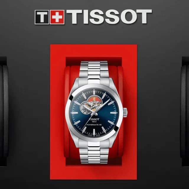 【TISSOT 天梭 官方授權】GENTLEMAN系列 開芯機械腕錶 畢業禮物 送禮 推薦(T1274071104101)