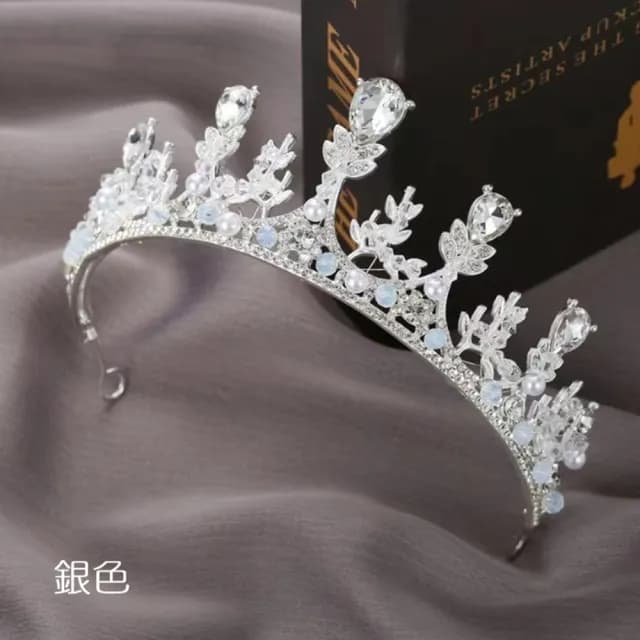 【橘魔法】華麗水鑽皇冠頭飾(生日 表演 金色皇冠 銀色皇冠 髮夾 髮飾 頭飾 花童 禮服 畢業典禮 婚禮 攝影)