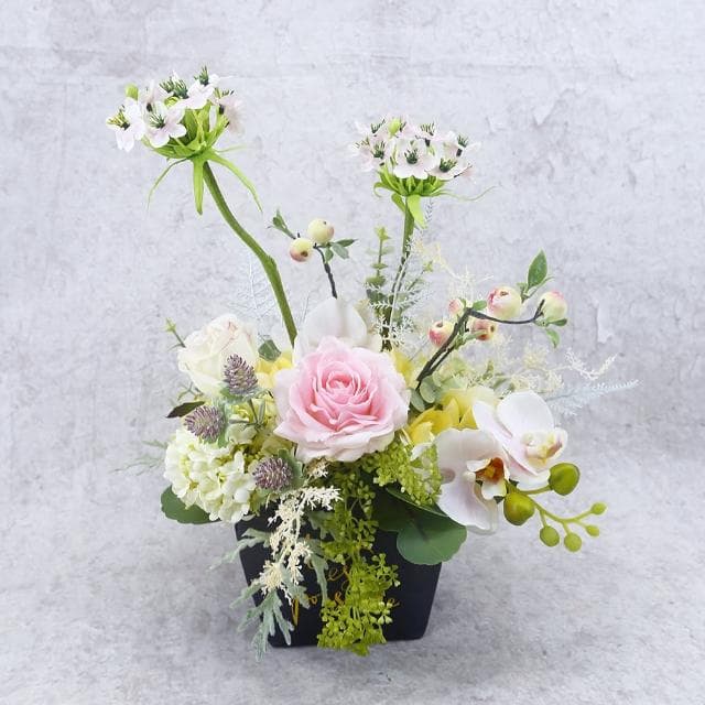 【HUGO DECO 榆果傢飾】粉玫瑰甜美風紙袋香氛花禮(擬真植物/人造盆栽/綠化/佈置/禮物)