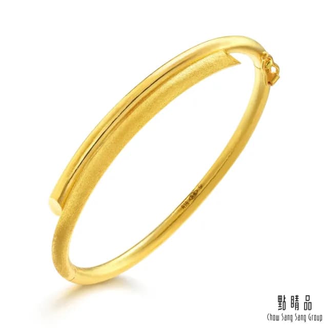 【點睛品】典雅交錯 黃金手環/手鐲_計價黃金(08)